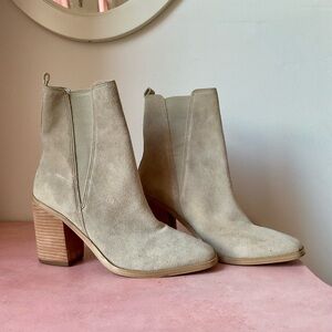 Marc Fisher Elegant Beige Suede Ankle Boots
